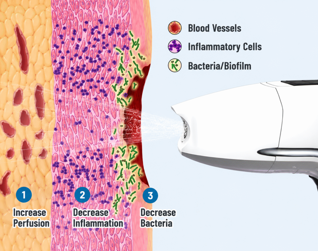 How does work UltraMist wound therapy