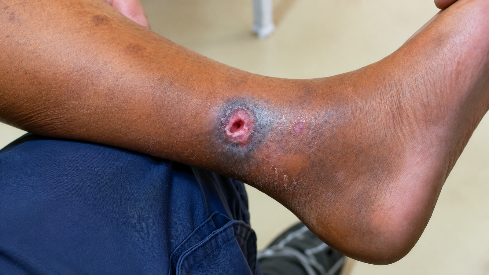 Vascular wounds on the leg